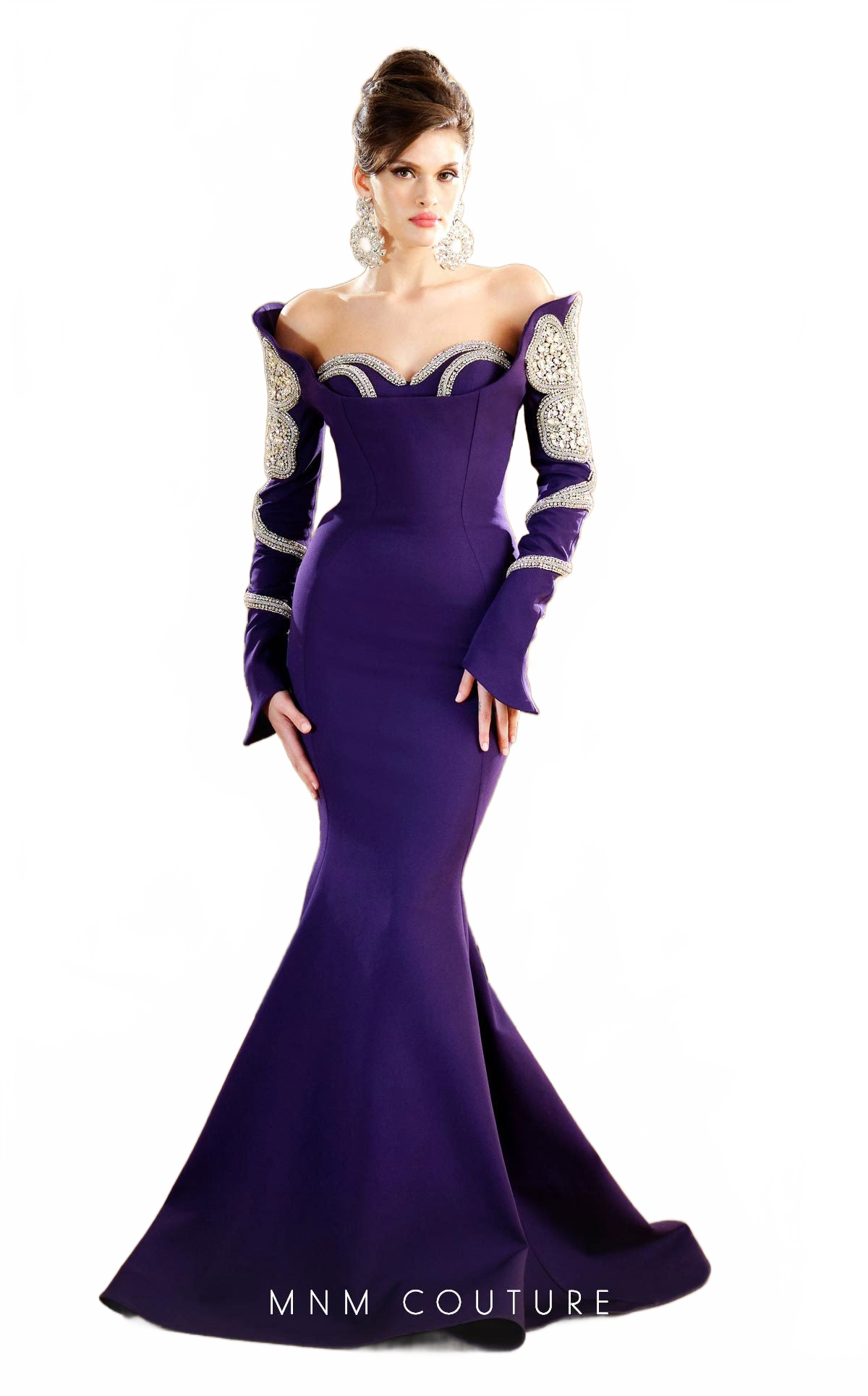 Fouad Sarkis F02858 Embellished Off-Shoulder Mermaid Gown