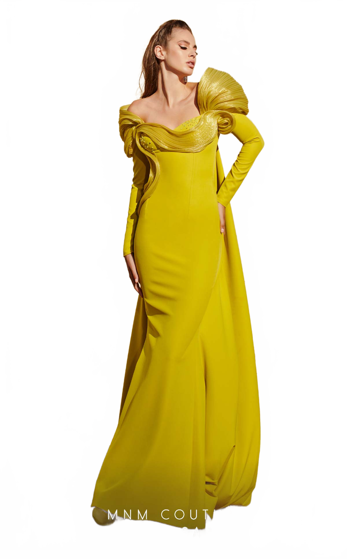 Fouad Sarkis 2773 Off-Shoulder Sculpted Gown