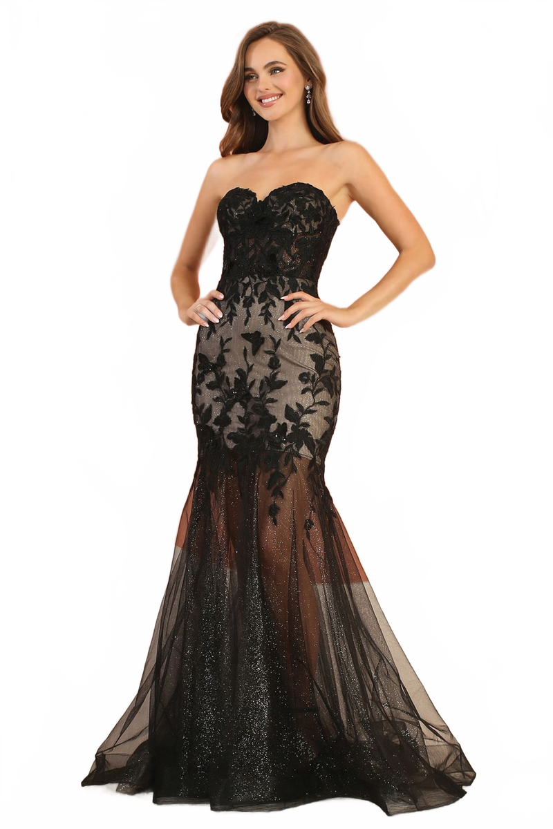 Adora Design 3164 Strapless Glitter Mermaid Long Formal Prom Dress