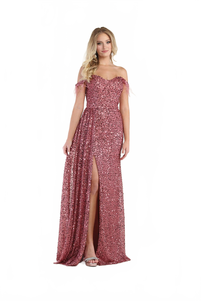 Royal Queen RQ7988 Off The Shoulder Sequin Formal Prom Dress