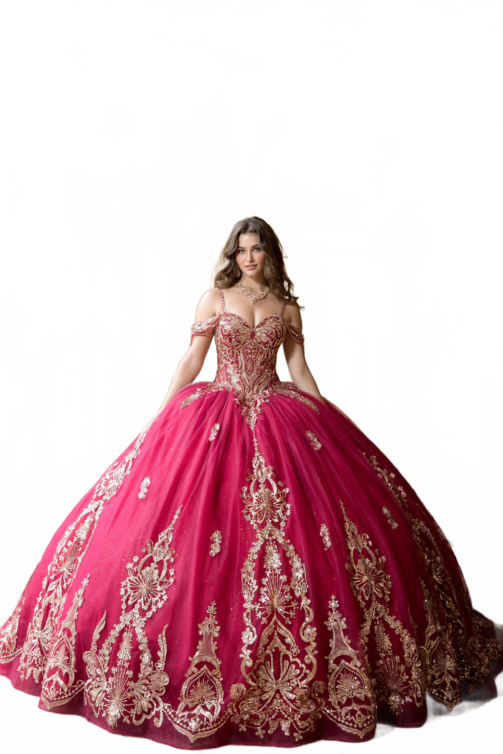 Beaded Off Shoulder Ball Gown by Bella Princess PQ1090