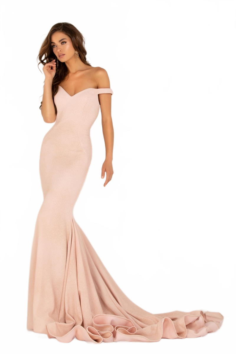 Jersey Off Shoulder Mermaid Dress by Lucci Lu 28068