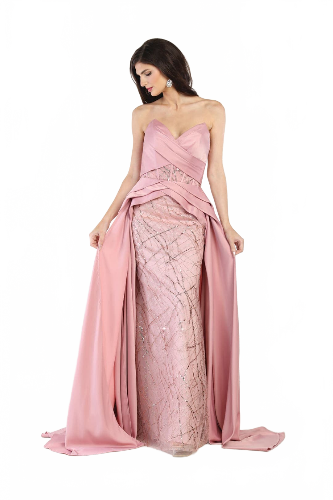 Royal Queen RQ8001 Strapless Sweetheart Glitter Long Formal Prom Gown
