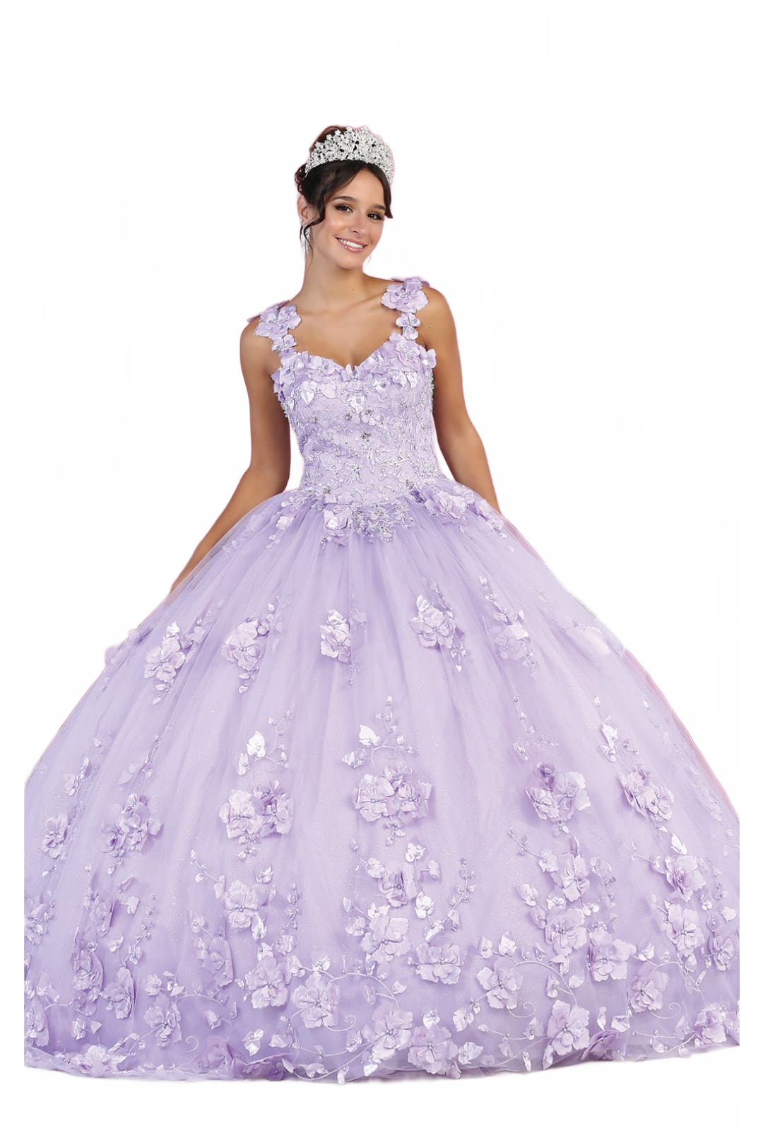 Layla K LK157 Sleeveless Floral Embroidered Quinceañera Ball Gown