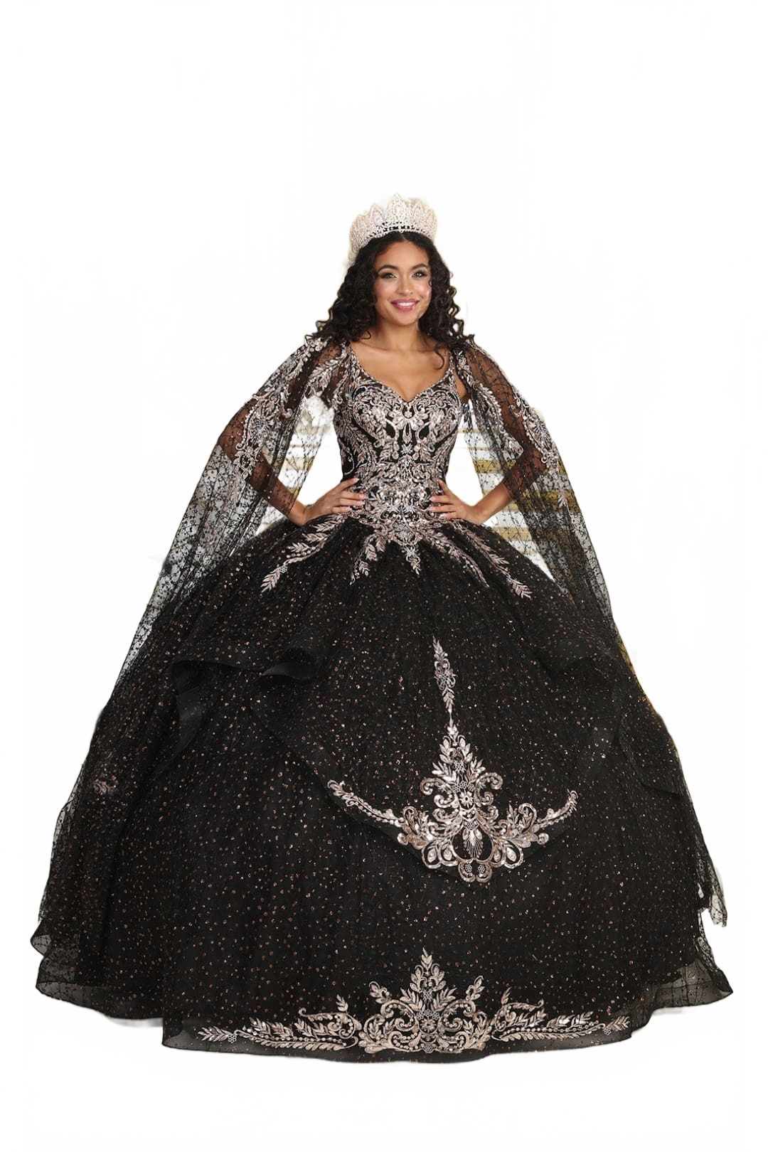 Plus Size Ball Gown in Black | Formal Quinceanera Dress by LK218