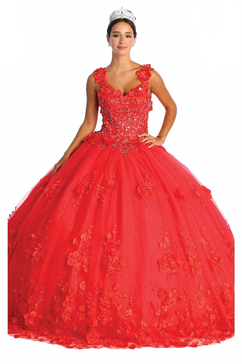 Plus Size Ball Gown in Red | Formal Quinceanera Dress by LK157