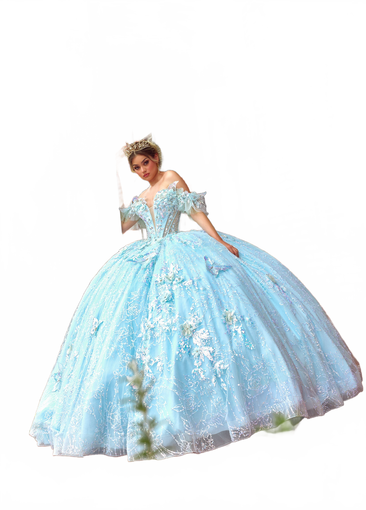 Rachel Allan RQ3149 3D Butterflies Quinceanera Dress