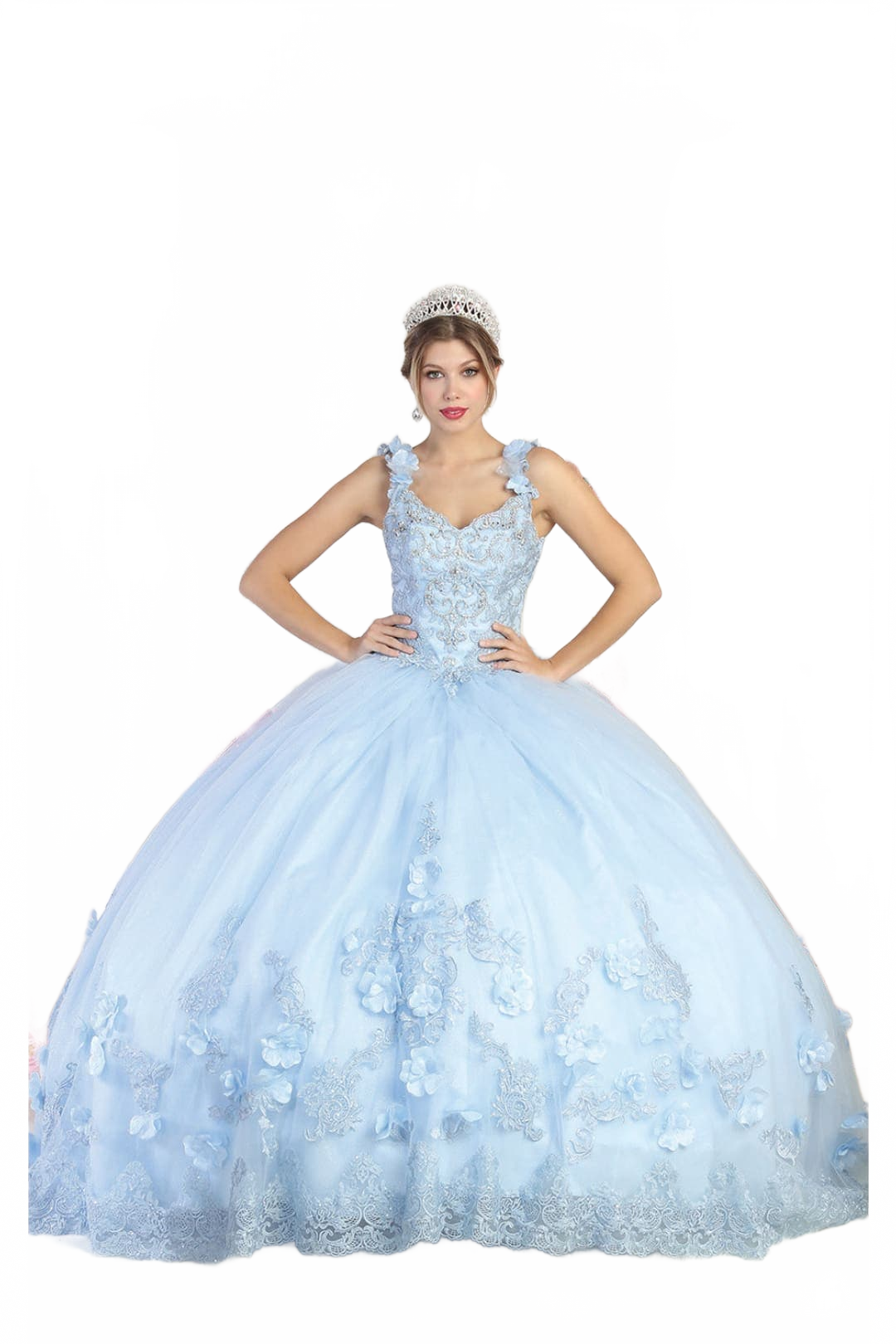 Layla K LK180 Corset Sleeveless Embroidered Quinceanera Ball Gown