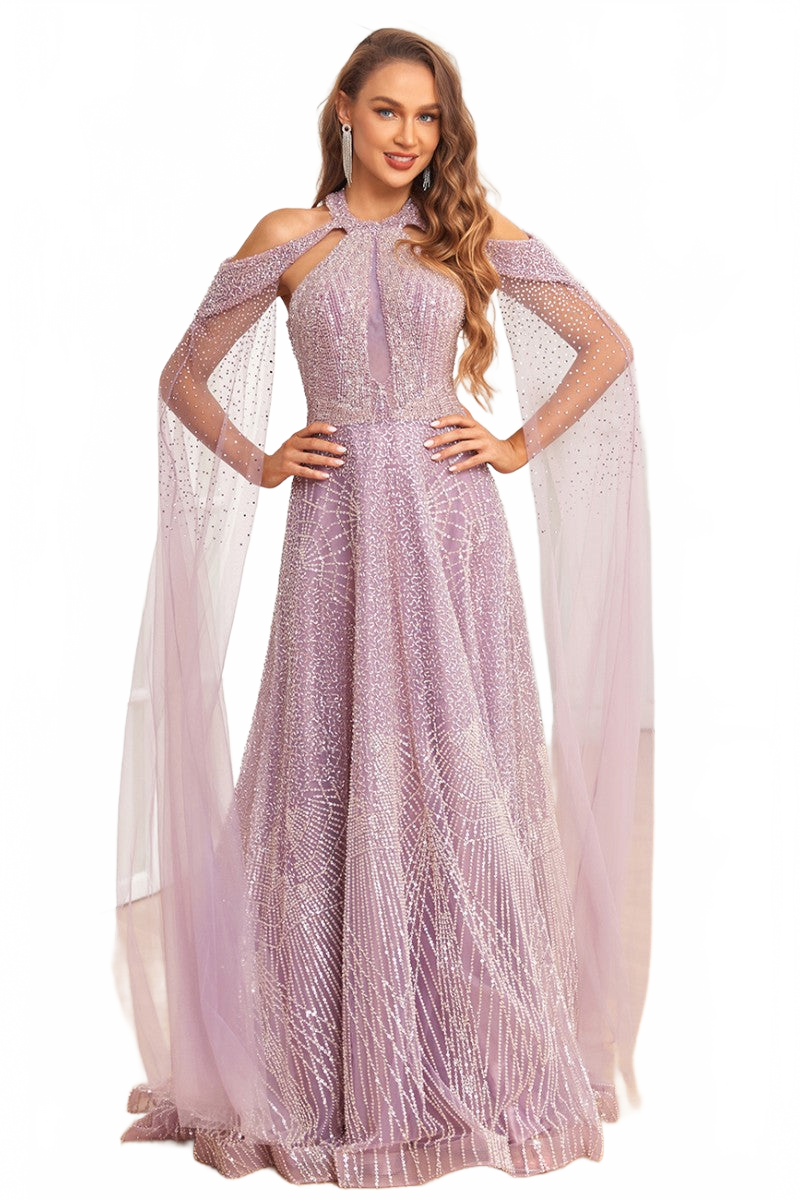 High Couture NR2340 A Line Ball Gown Long Formal Beaded Prom Dress