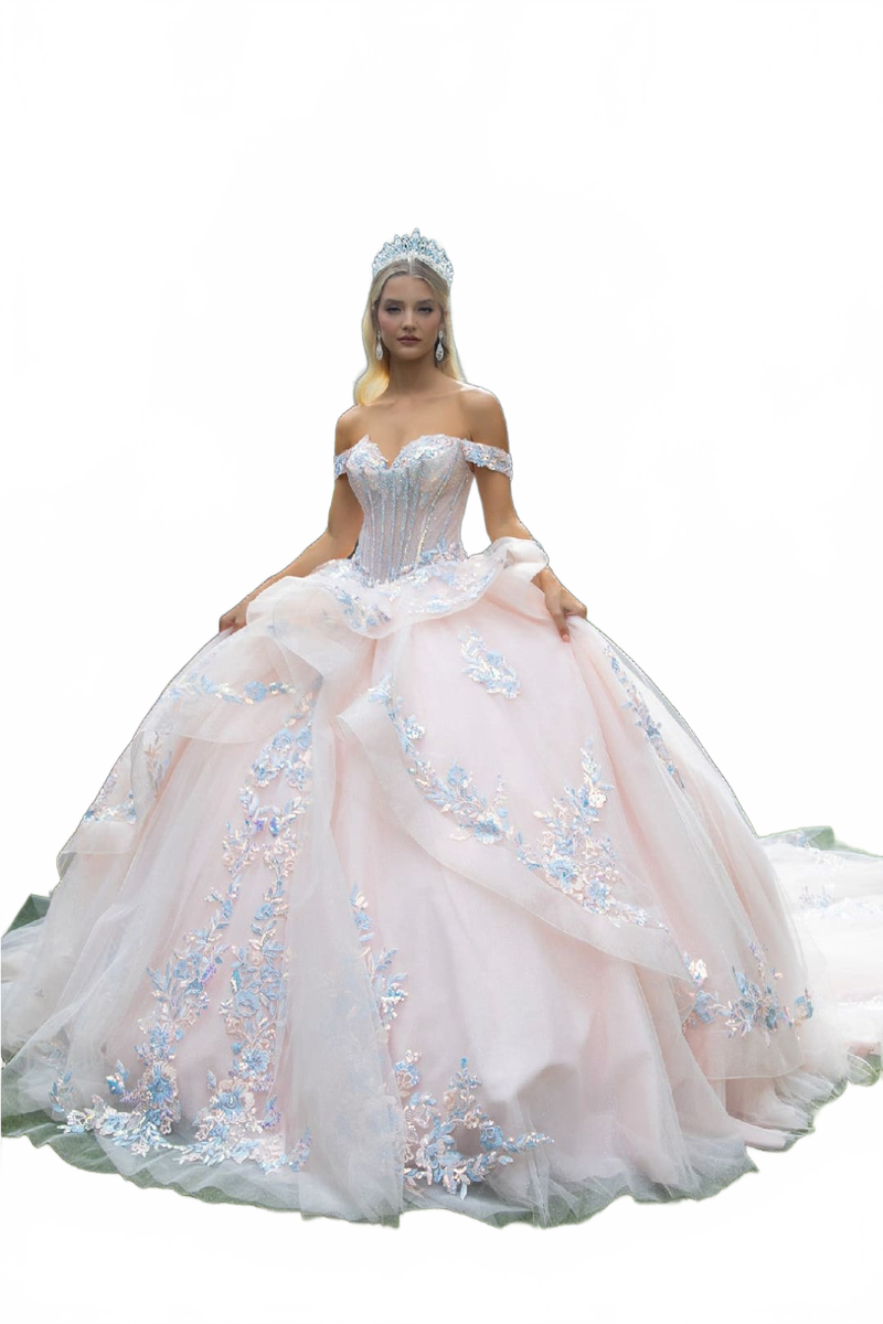Off Shoulder Layered Ball Gown by GLS Gloria GL3596