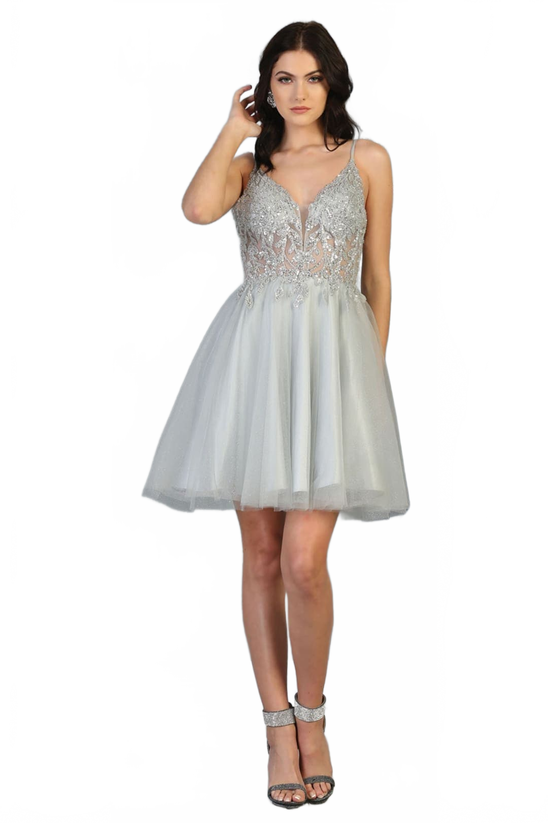 Dama Dresses for Quinceanera in Silver Style MQ1813 Quince Outfit