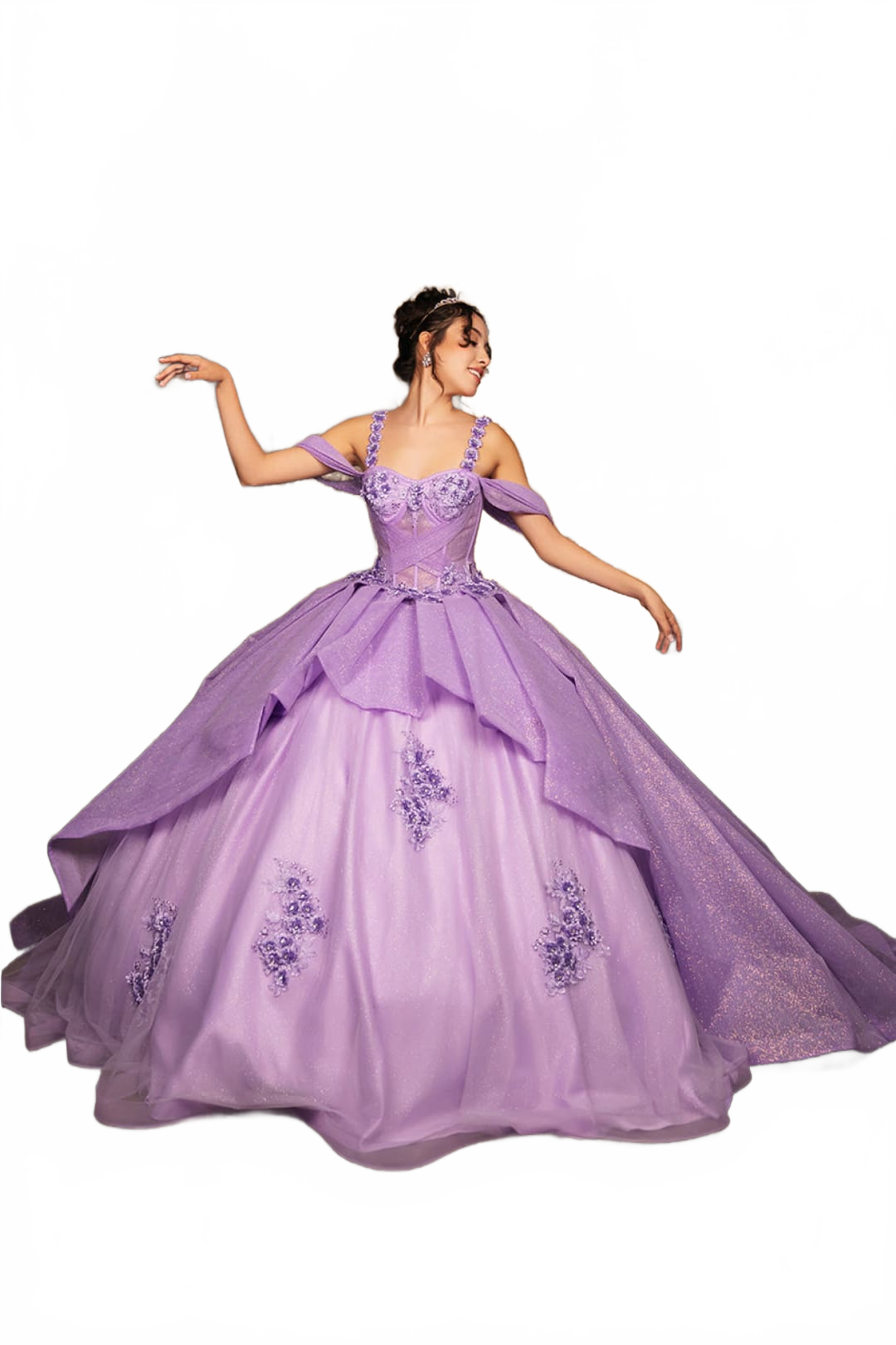 Quinceanera Dress Prom Ball Gown Cold-Shoulder Sweetheart by LK250