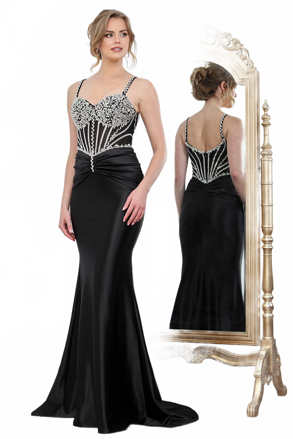 Adora Design 3294 Long Beaded Mermaid Corset Formal Prom Dress