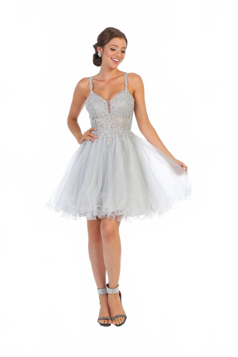 Dama Dresses for Quinceanera in Silver Style MQ1693 Quince Outfit