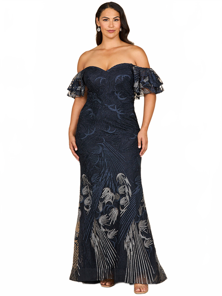 Lara 28884- Off Shoulder Mermaid Lace Gown