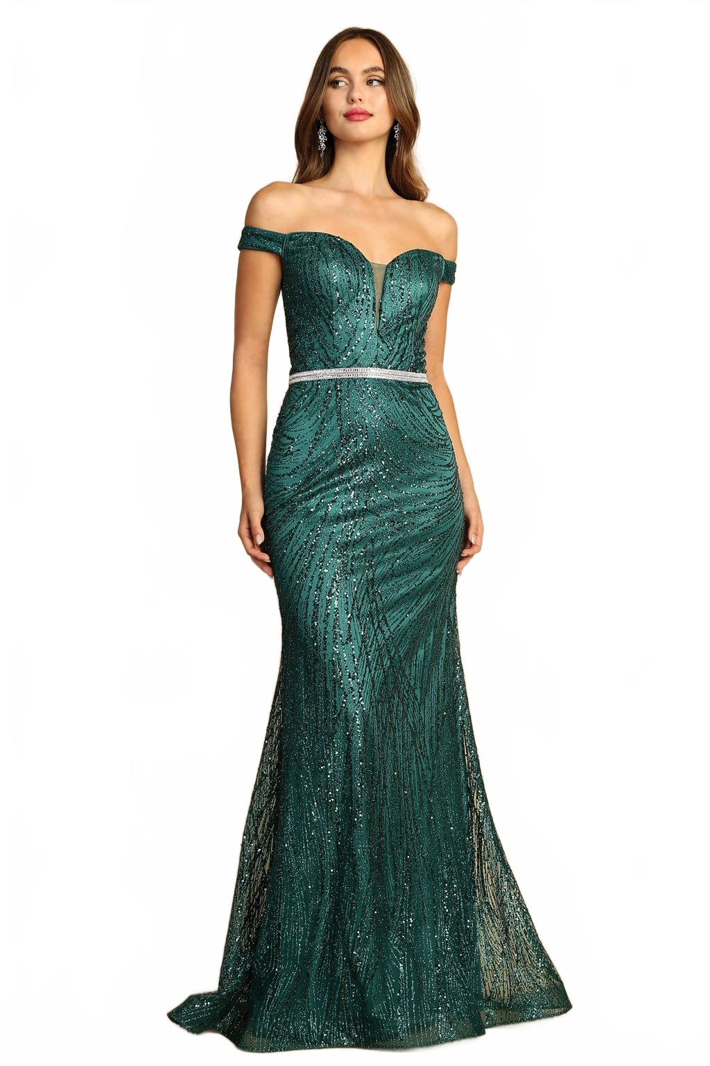 Adora Design 3093 Off Shoulder Beaded Sweetheart Fitted Prom Gown