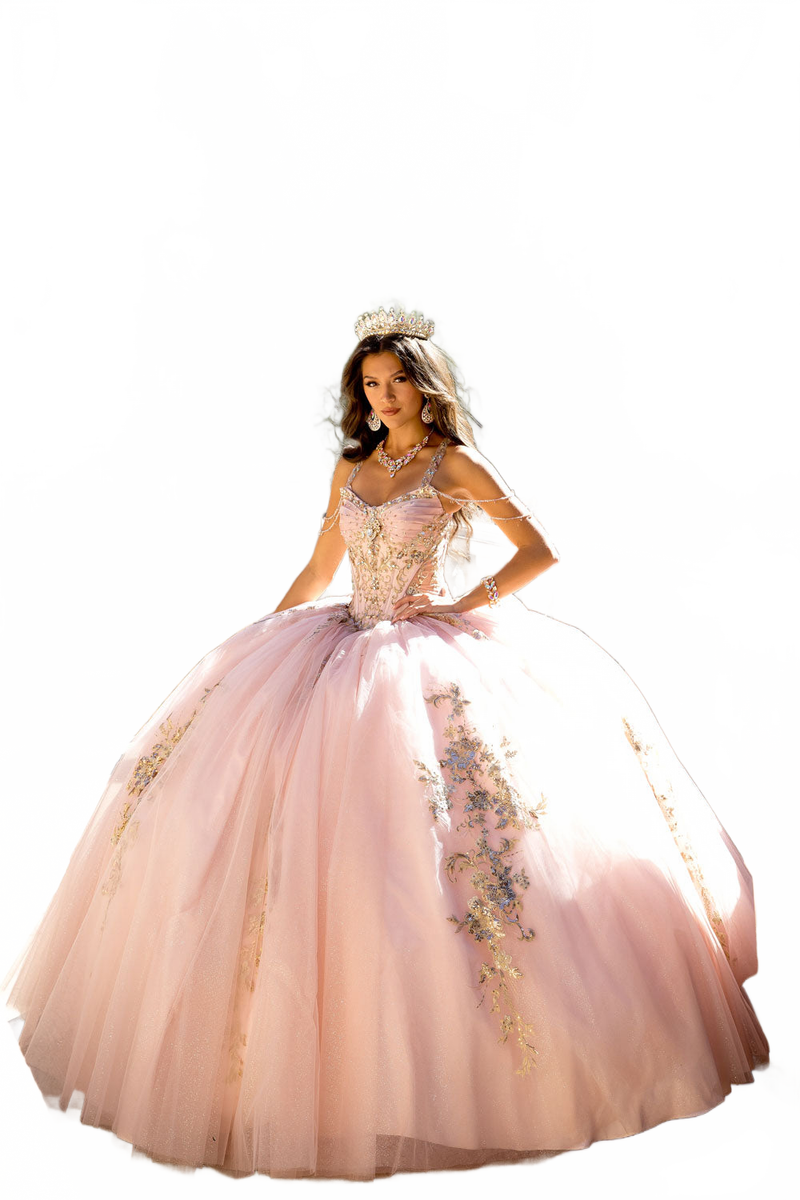 Beaded Off Shoulder Ball Gown by Bella Princess PQ1076