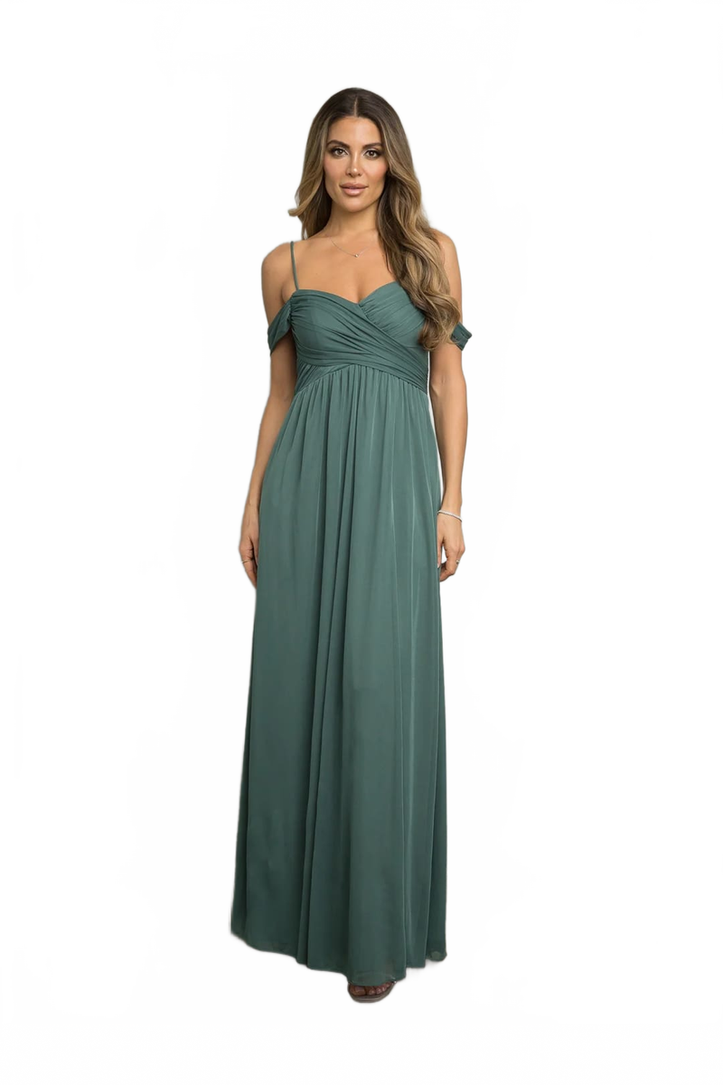 Eva USA 3494 Long A-Line Formal Prom Dress Empire Waist Evening Gown