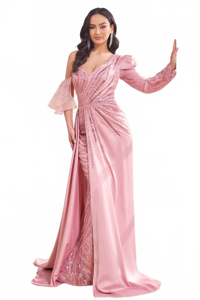 High Couture NR2290 Overskirt Long Floral Formal Evening Fitted Dress
