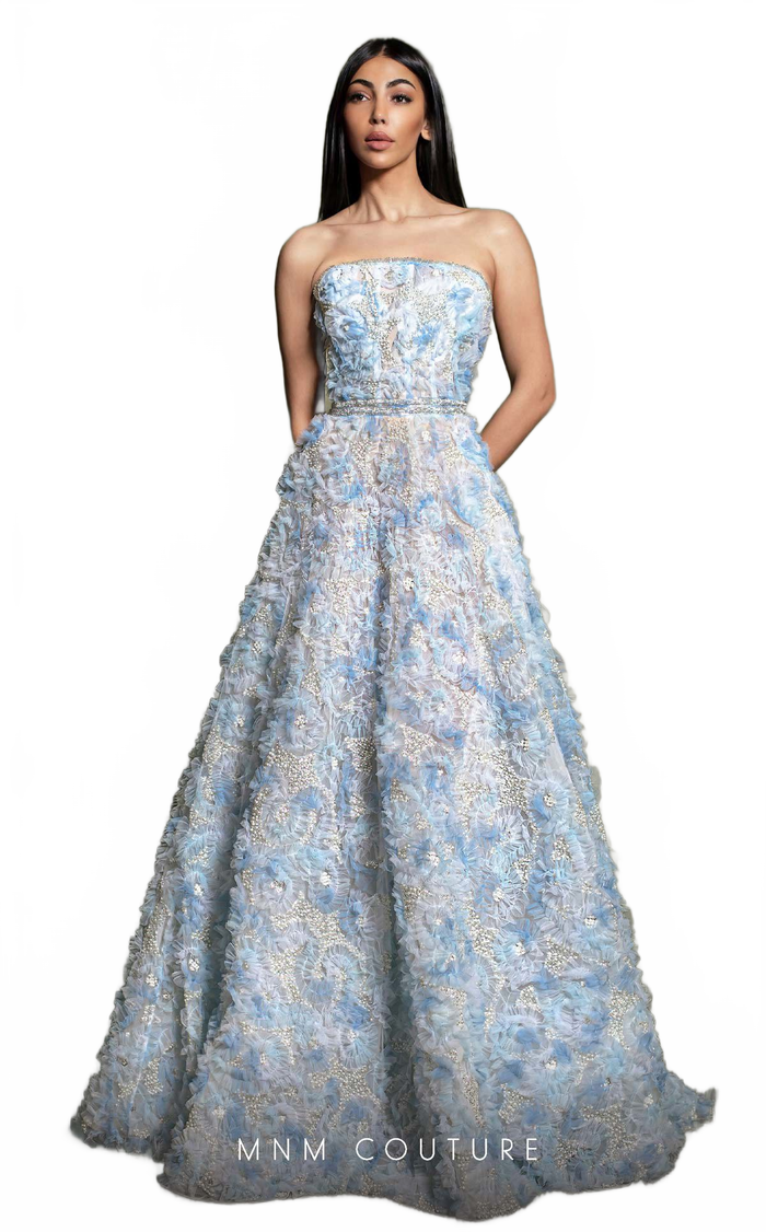 MNM Couture K4197 Blue Timeless Evening Gown