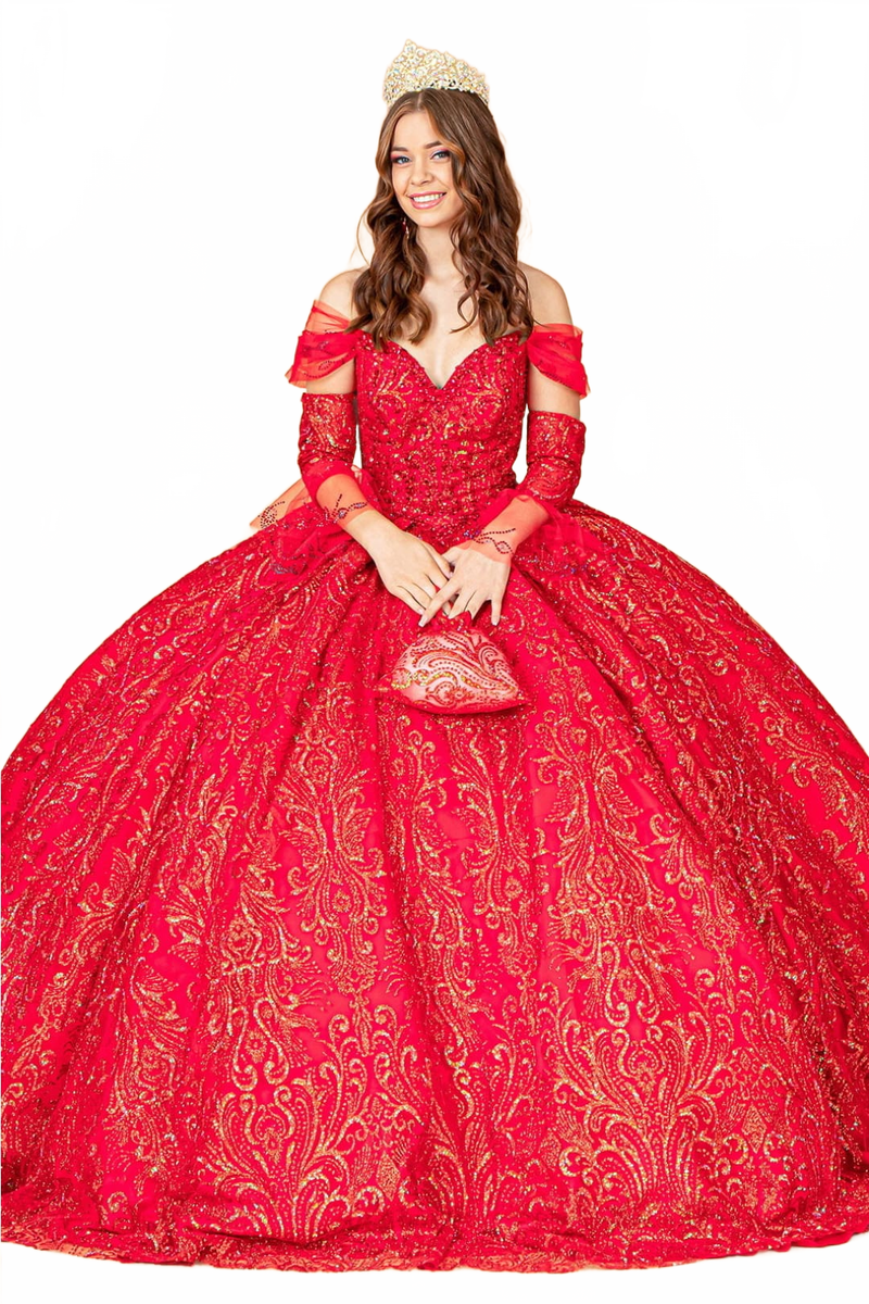Red and Gold Quinceañera Ball Gown by Elizabeth KGL3073