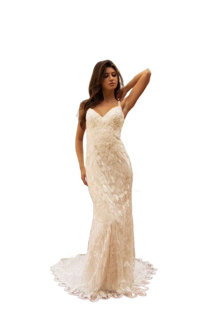 Primavera Couture 11132 - Sequin Beaded Fitted Wedding Dress