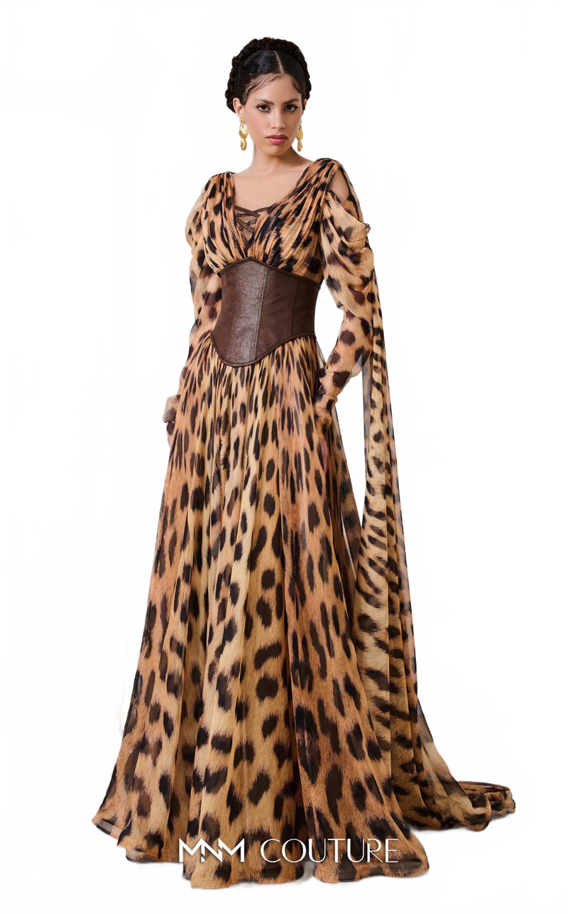 Fouad Sarkis F02921 Round Neck Evening Gown