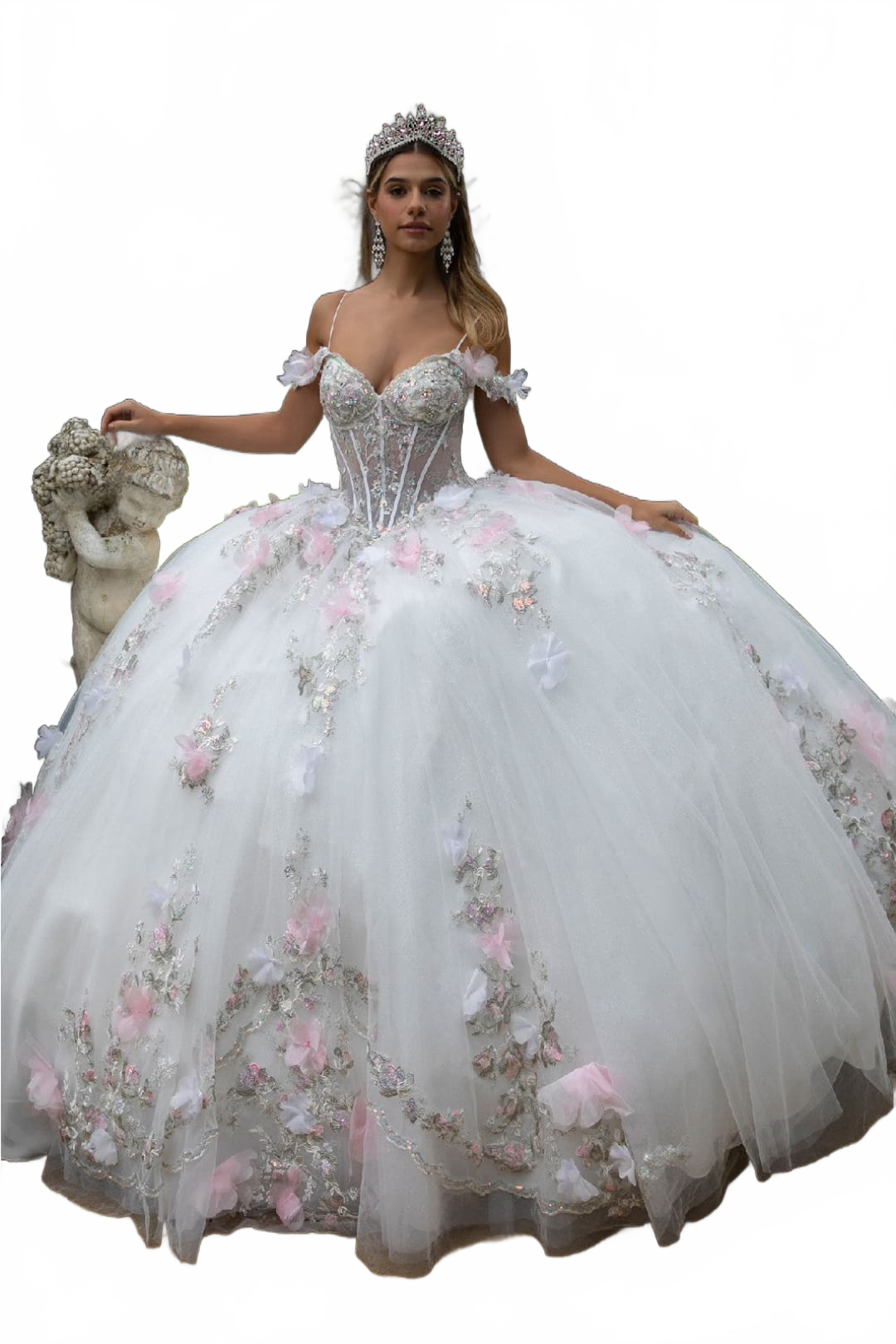 3D Floral Off Shoulder Ball Gown by GLS Gloria GL3553