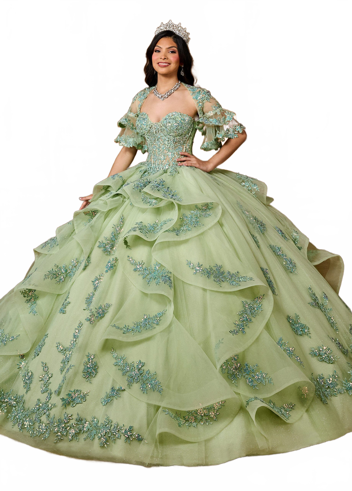 Rachel Allan RQ1138 Sweetheart Layered Quinceanera Dress