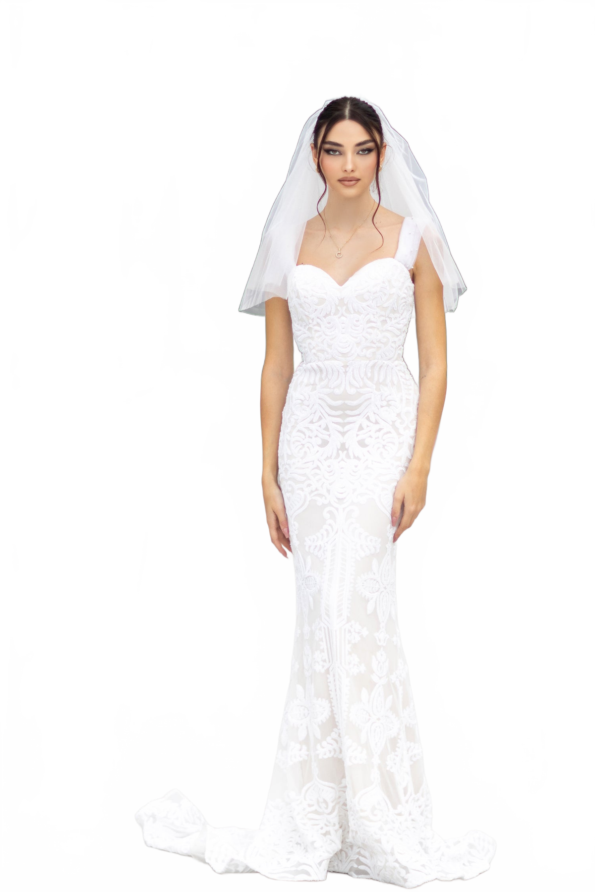 Tina Holly TW103 Wedding Mermaid Spaghetti Strap Flowy Evening Sequin Dress