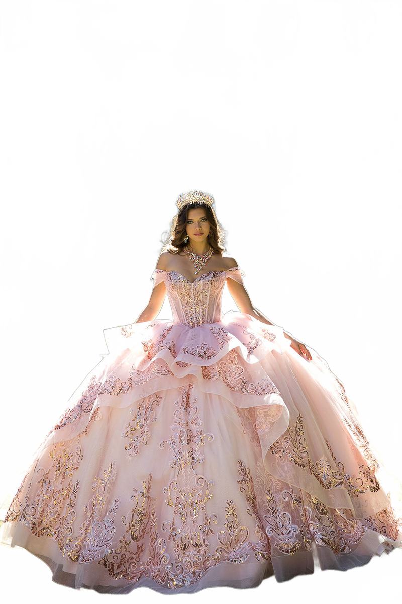 Off Shoulder Corset Ball Gown by Bella Princess PQ1074