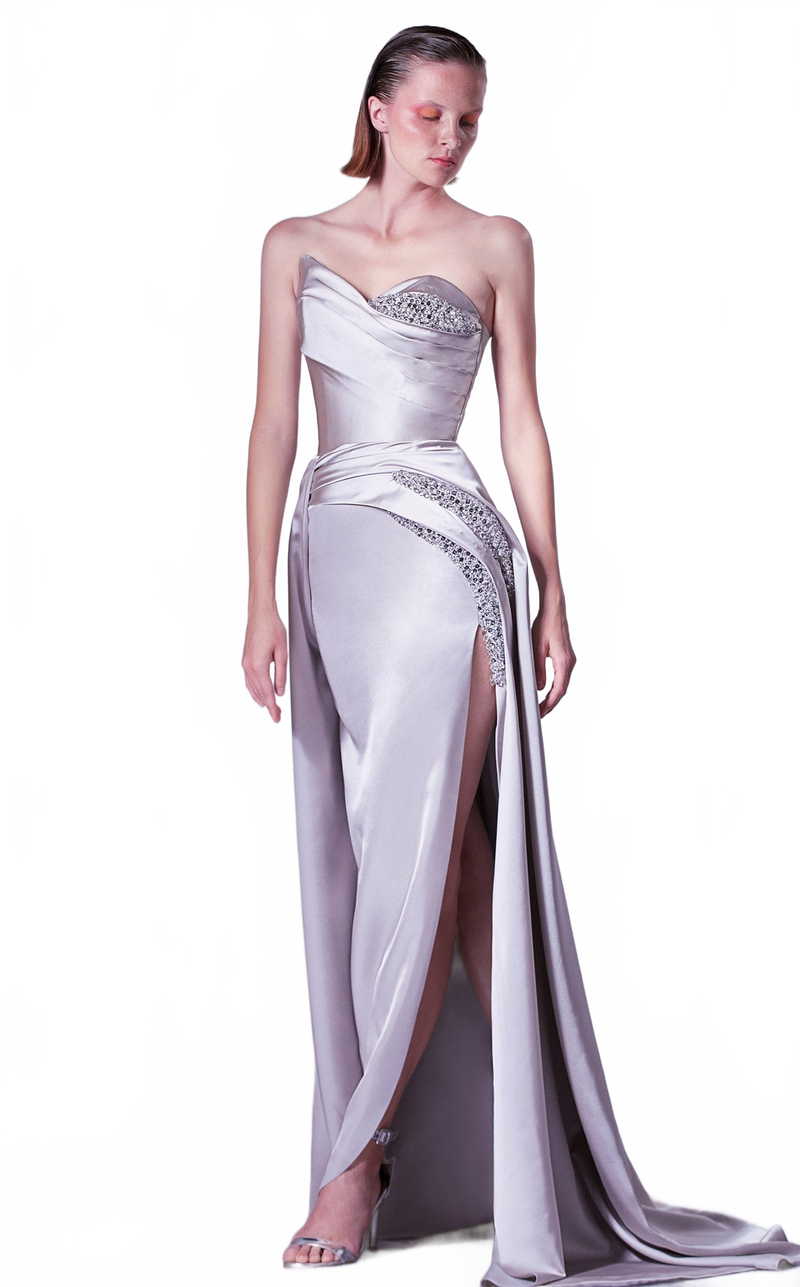 Gaby Charbachy G1336 Blush Sweetheart Sheath Gown by MNM Couture