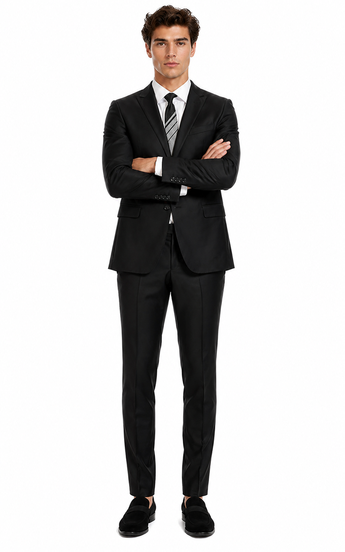 Oxford Black Sharkskin Slim Fit Suit
