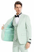 "Mint Green Men's Wedding & Prom 2025 Suit - Two Button Vested Peak Lapel"