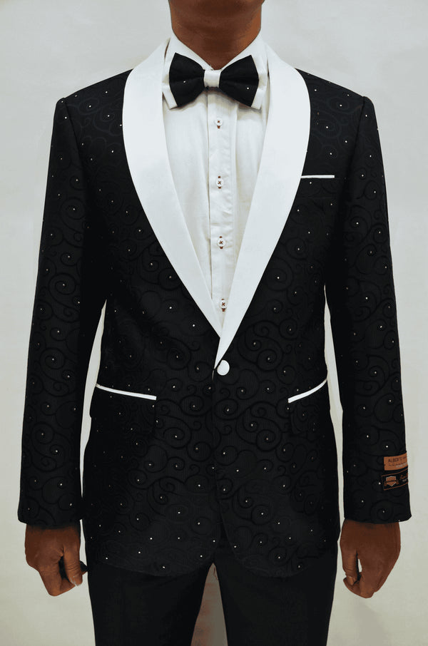 Paisley-300 Navy/Black - Mens Wholesale Blazers - AlbertoNardoniStore