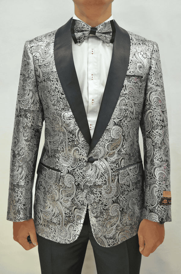 Paisley-300 Silver/Black - Mens Wholesale Blazers - AlbertoNardoniStore