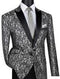 Paisley Suit - Wedding Tuxedo Suit - Prom Black ~ Silver Suit - AlbertoNardoniStore