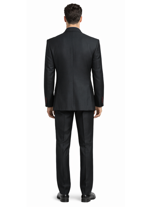 Paisley Suits - Wedding Tuxedo - Groom Red ~ Black Suit + Matching Bowtie