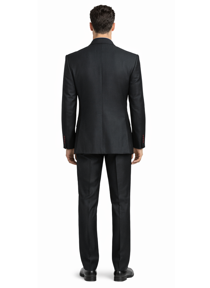 Paisley Suits - Wedding Tuxedo - Groom Red ~ Black Suit + Matching Bowtie