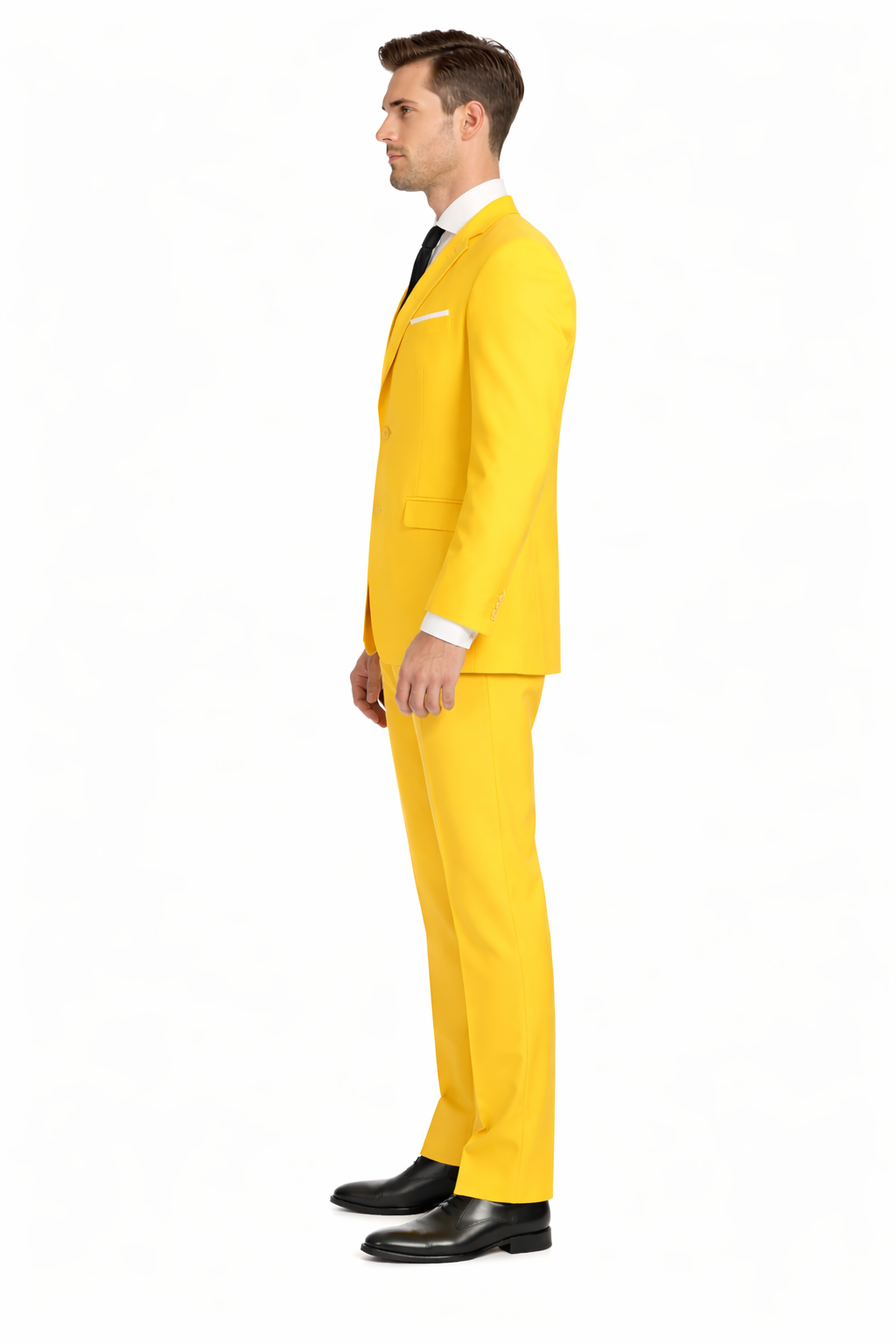 Paul Lorenzo Mens Yellow Slim Fit 2 Piece Suit