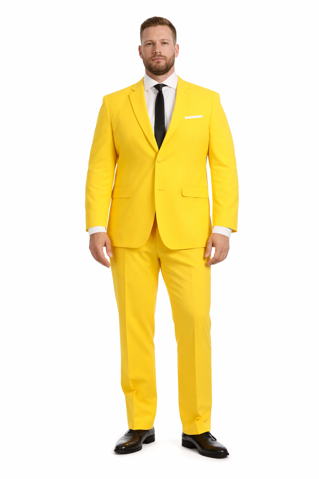 Paul Lorenzo Mens Yellow Slim Fit 2 Piece Suit