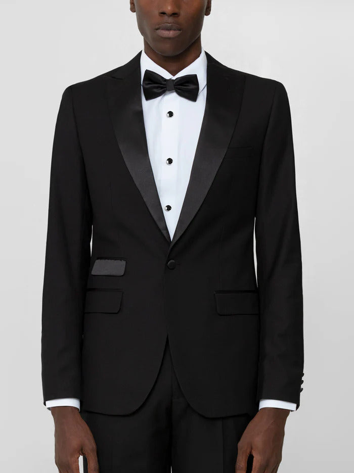 Black Peak Lapel Ticket Pocket Tuxedo