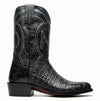 Marco Di Milano Phoenix Black Caiman Crocodile Round Toe Cowboy Boots