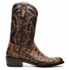 Marco Di Milano Phoenix Stone Brown Caiman Crocodile Round Toe Cowboy Boots