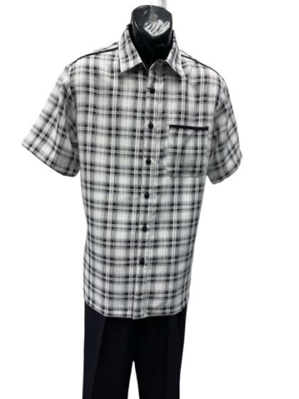 Mens 2 Piece Walking Suit - Textured Plaid