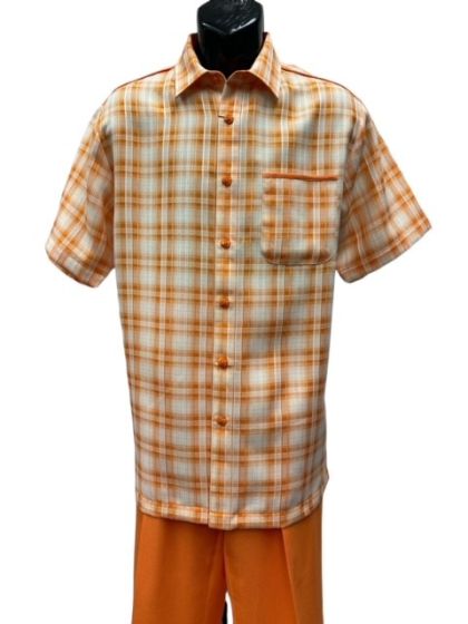 Mens 2 Piece Walking Suit - Textured Plaid