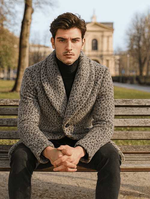 Men’s Pimp Coat – Vintage Leopard Faux Fur Long Gangster 1920s Style