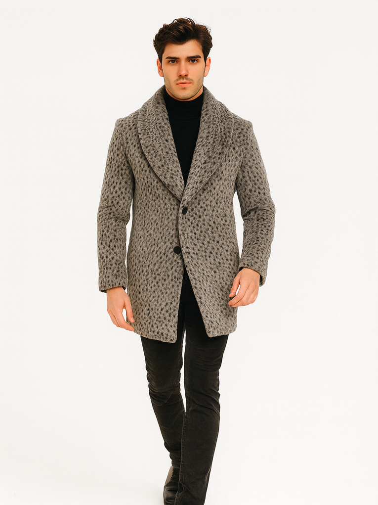 Men’s Pimp Coat – Vintage Leopard Faux Fur Long Gangster 1920s Style