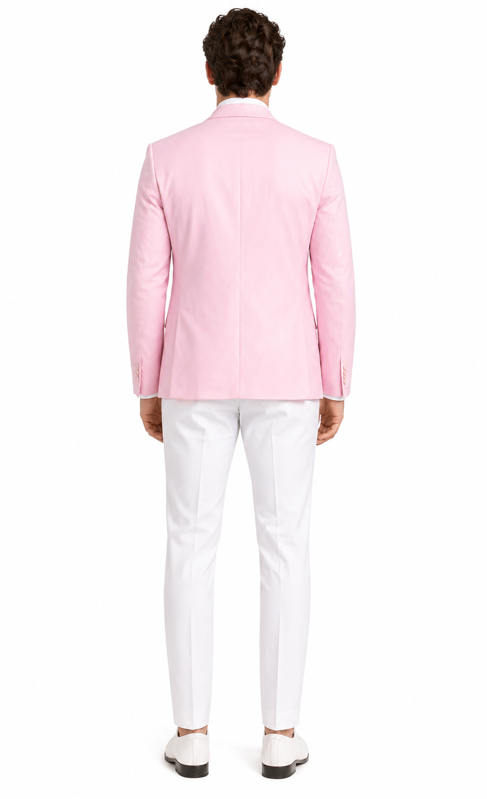 Pink and White Suit With White Pants - Plus Free Matching Bowtie