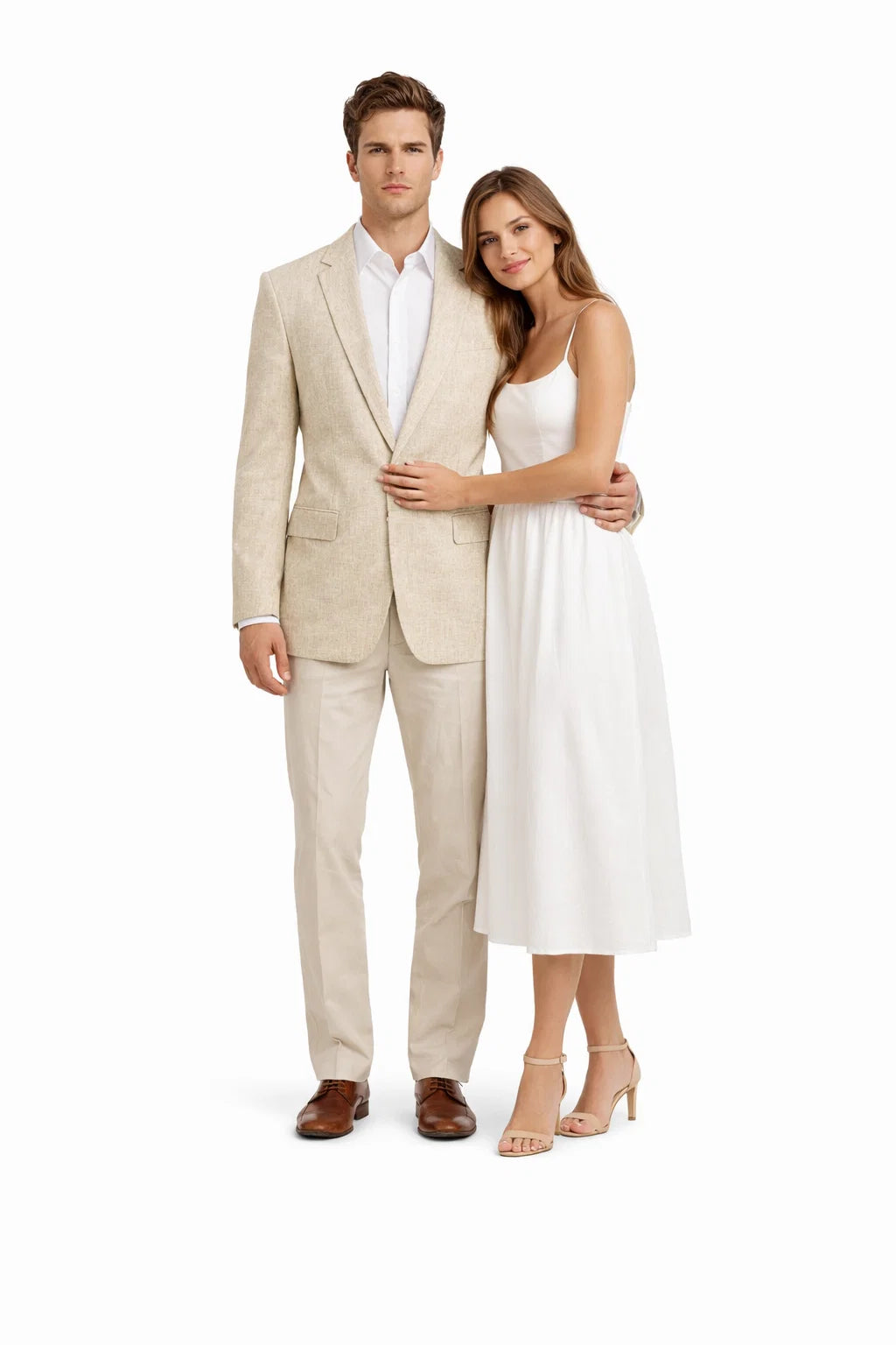 Pinstripe Blazer for Men - Bold Pinstripe Sport Jacket Perfect for Casual or Dressy in Beige